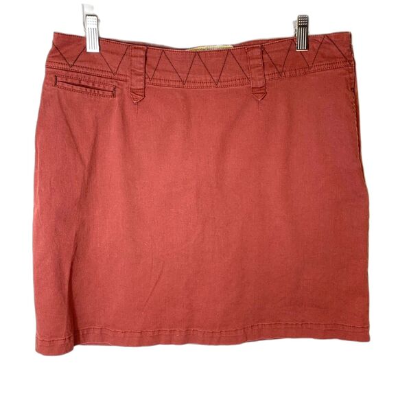 Aventura Russet Red Organic Cotton Canvas Short Skirt Size 10 - Picture 3 of 13